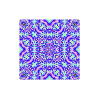 Psychedelic Kaleidoscope Acrylic Wall Art Panel — Vivid Blue & Purple Mandala