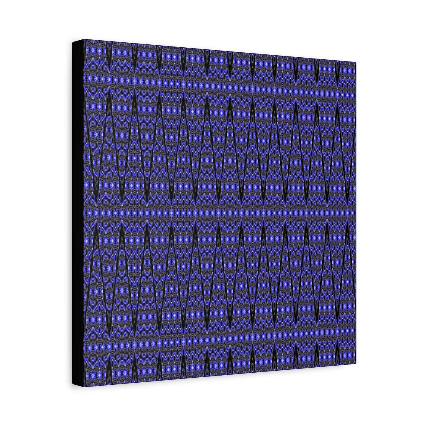 Blue Geometric Pattern Matte Canvas Print — Stretched Wall Art