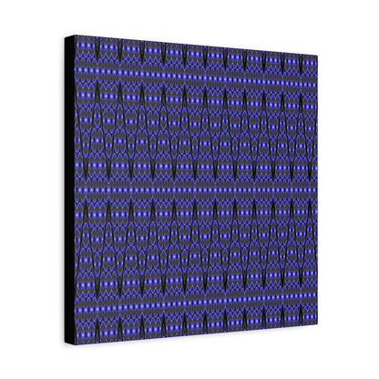 Blue Geometric Pattern Matte Canvas Print — Stretched Wall Art