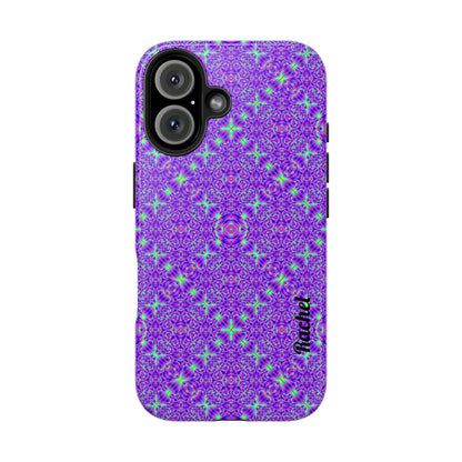 Purple Kaleidoscope Tough Phone Case — Protective iPhone Cover with Vibrant Geometric Pattern