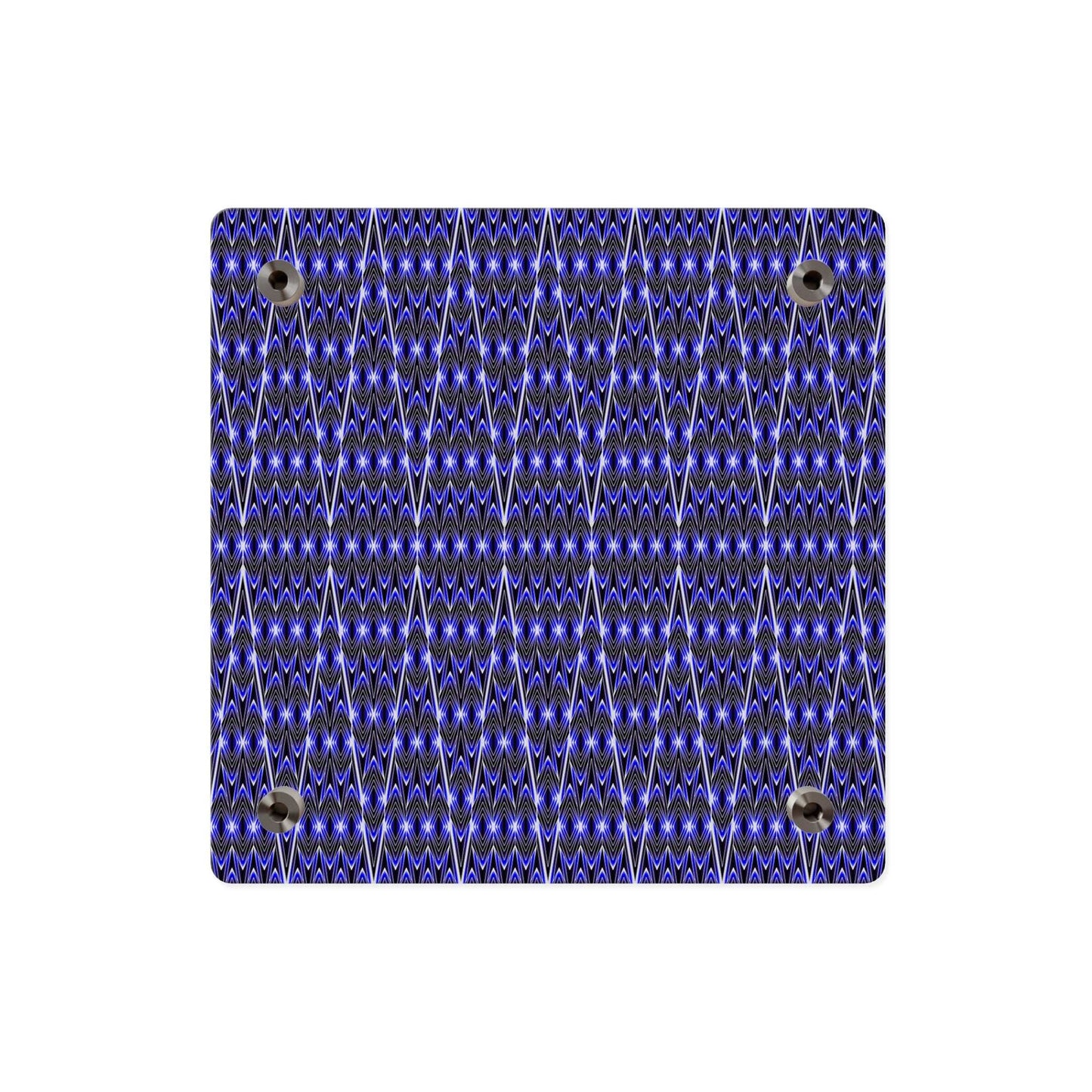 Blue Geometric Acrylic Wall Art Panel — Modern Abstract Pattern