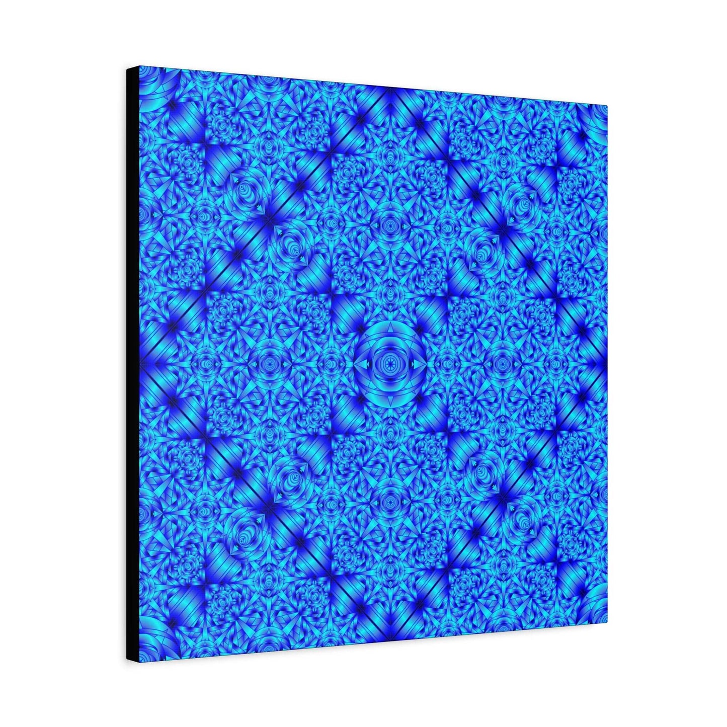 Blue Kaleidoscope Canvas Print — Geometric Abstract Wall Art
