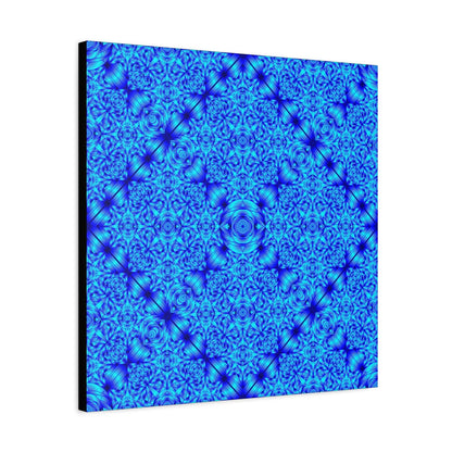 Blue Kaleidoscope Canvas Print — Geometric Abstract Wall Art