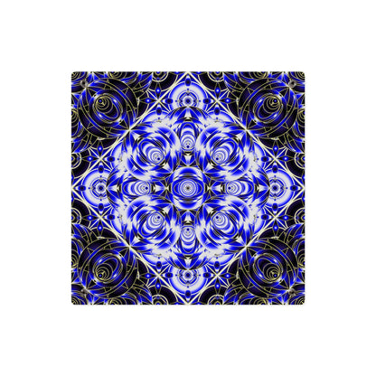 Acrylic Wall Art Panel — Blue Gold Kaleidoscope Geometric Design