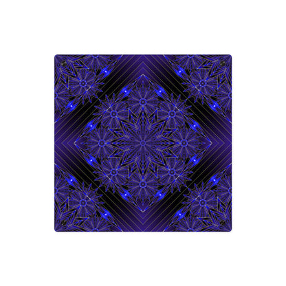 Acrylic Wall Art Panel — Deep Indigo Geometric Mandala