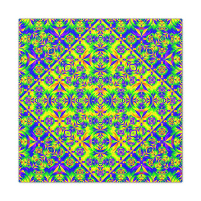Psychedelic Kaleidoscope Matte Canvas Art — Vibrant Geometric Wall Decor
