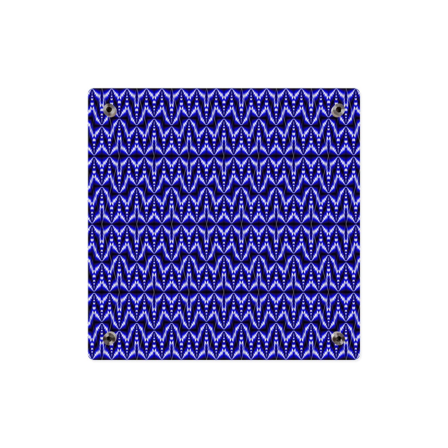 Blue Geometric Pattern Acrylic Wall Art Panel