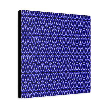 Blue Geometric Pattern Matte Canvas Wall Art — Modern Abstract Stretched Canvas
