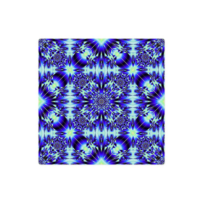 Blue Kaleidoscope Acrylic Wall Art Panel – Geometric Starburst Home Decor