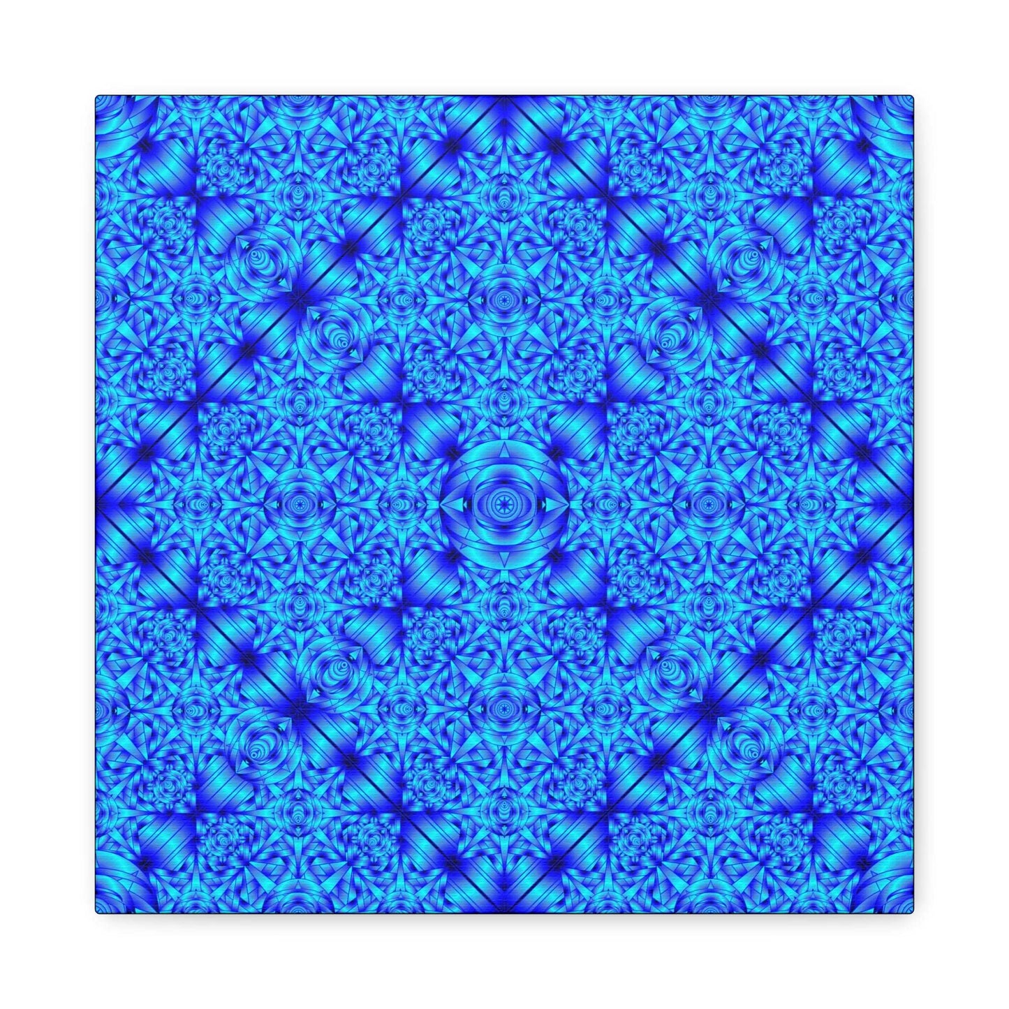 Blue Kaleidoscope Canvas Print — Geometric Abstract Wall Art