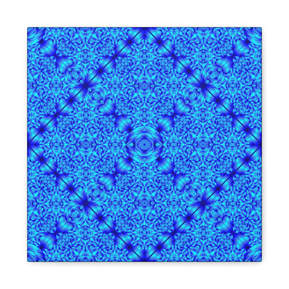 Blue Kaleidoscope Canvas Print — Geometric Abstract Wall Art