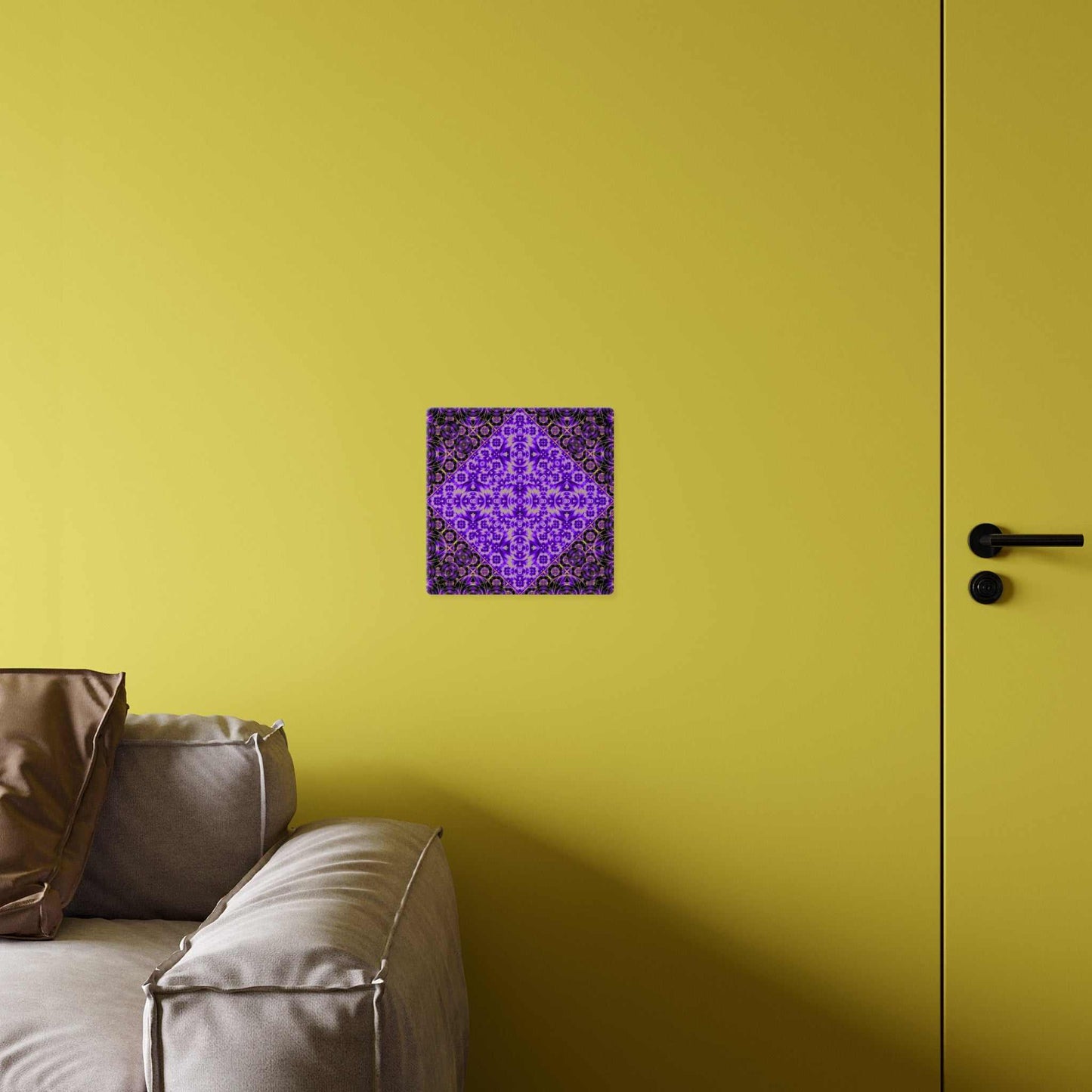 Purple Kaleidoscope Acrylic Wall Art Panel — Geometric Mandala Decor