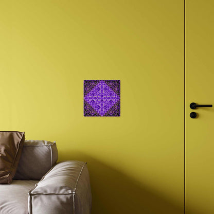 Purple Kaleidoscope Acrylic Wall Art Panel — Geometric Mandala Decor