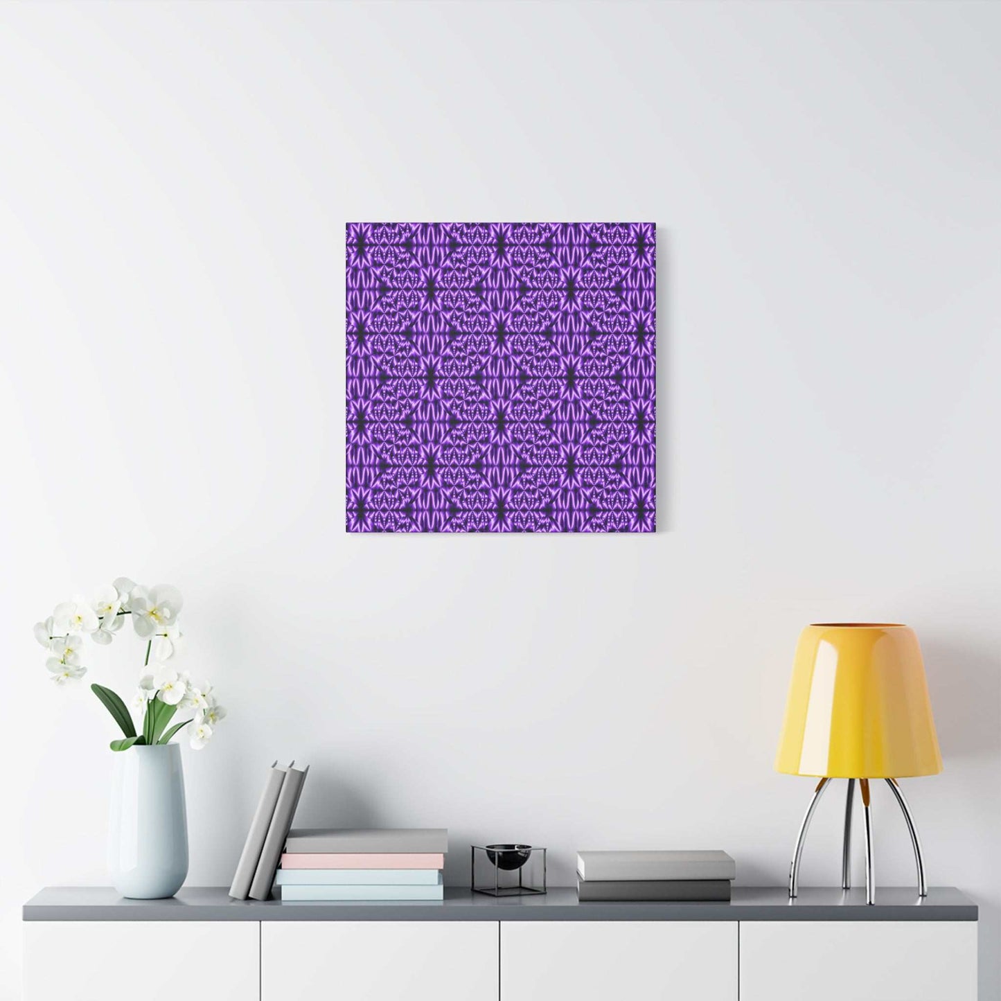 Purple Geometric Pattern Matte Canvas