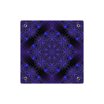 Acrylic Wall Art Panel — Deep Indigo Geometric Mandala