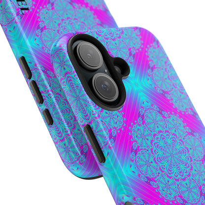 Personalized Tough Phone Case — Blue & Purple Mandala Design (Custom Name)
