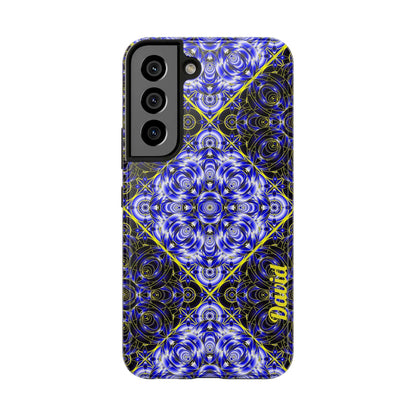 Blue Mandala Tough Phone Case — Personalized Name Option