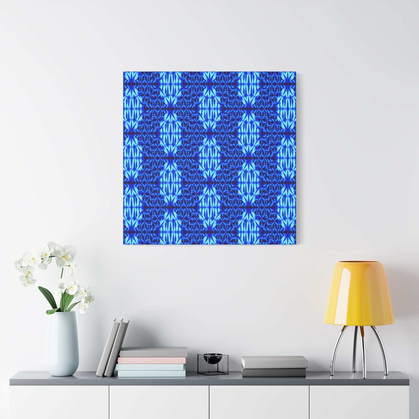 Blue Kaleidoscope Matte Canvas Wall Art