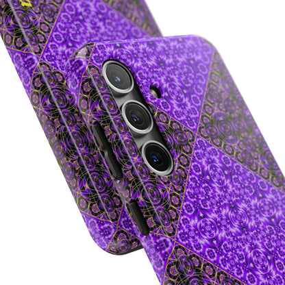 Personalized Purple Mosaic Tough Phone Case — Custom Name Phone Cover