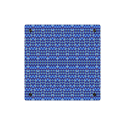 Blue Geometric Acrylic Wall Panel - Modern Abstract Pattern Art