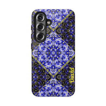 Blue Mandala Tough Phone Case — Personalized Name Option