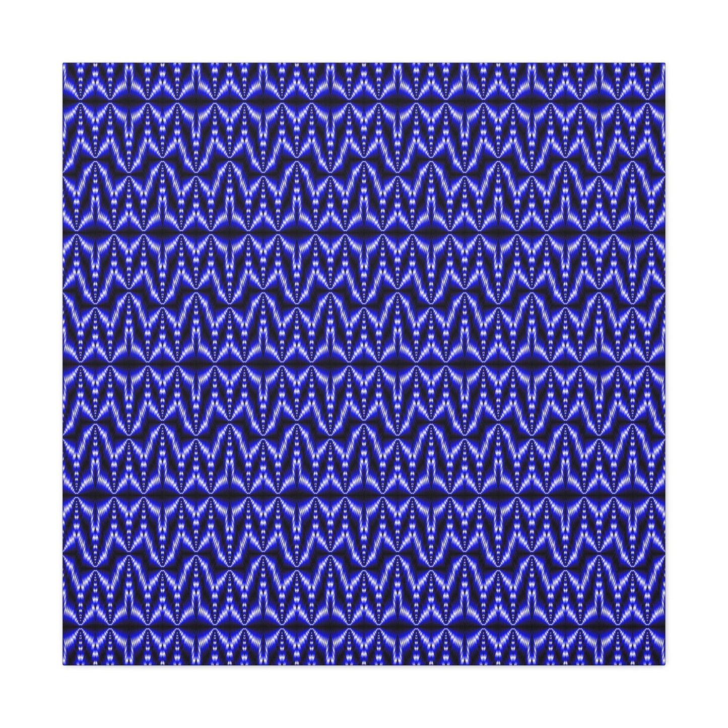 Blue Geometric Pattern Matte Canvas Wall Art — Modern Abstract Stretched Canvas