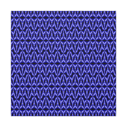 Blue Geometric Pattern Matte Canvas Wall Art — Modern Abstract Stretched Canvas