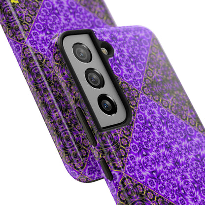 Personalized Purple Mosaic Tough Phone Case — Custom Name Phone Cover