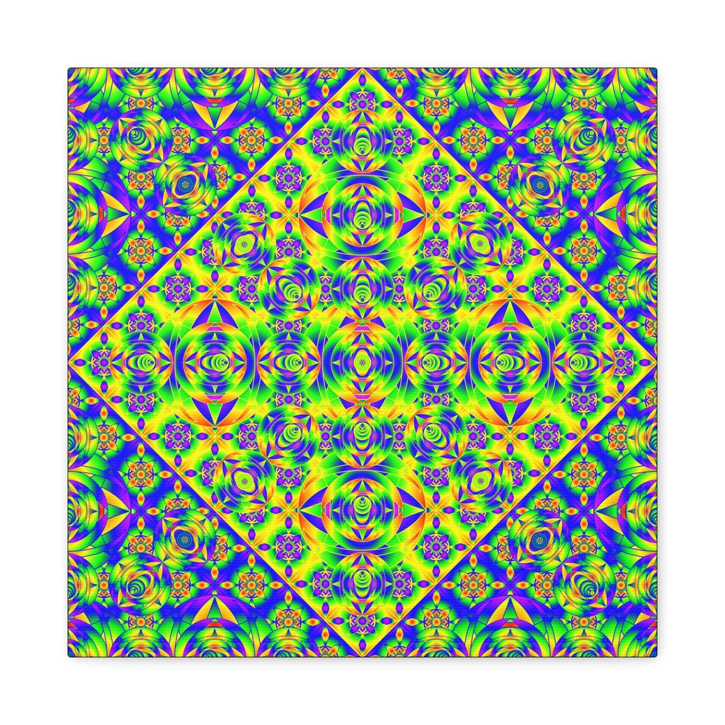 Psychedelic Kaleidoscope Matte Canvas Art — Vibrant Geometric Wall Decor