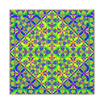 Psychedelic Kaleidoscope Matte Canvas Art — Vibrant Geometric Wall Decor