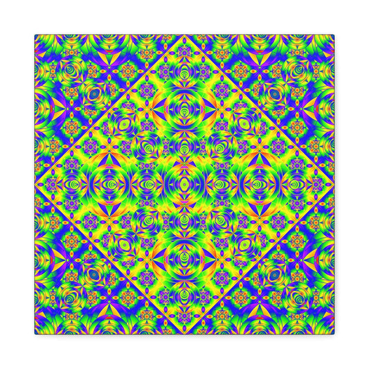 Psychedelic Kaleidoscope Matte Canvas Art — Vibrant Geometric Wall Decor