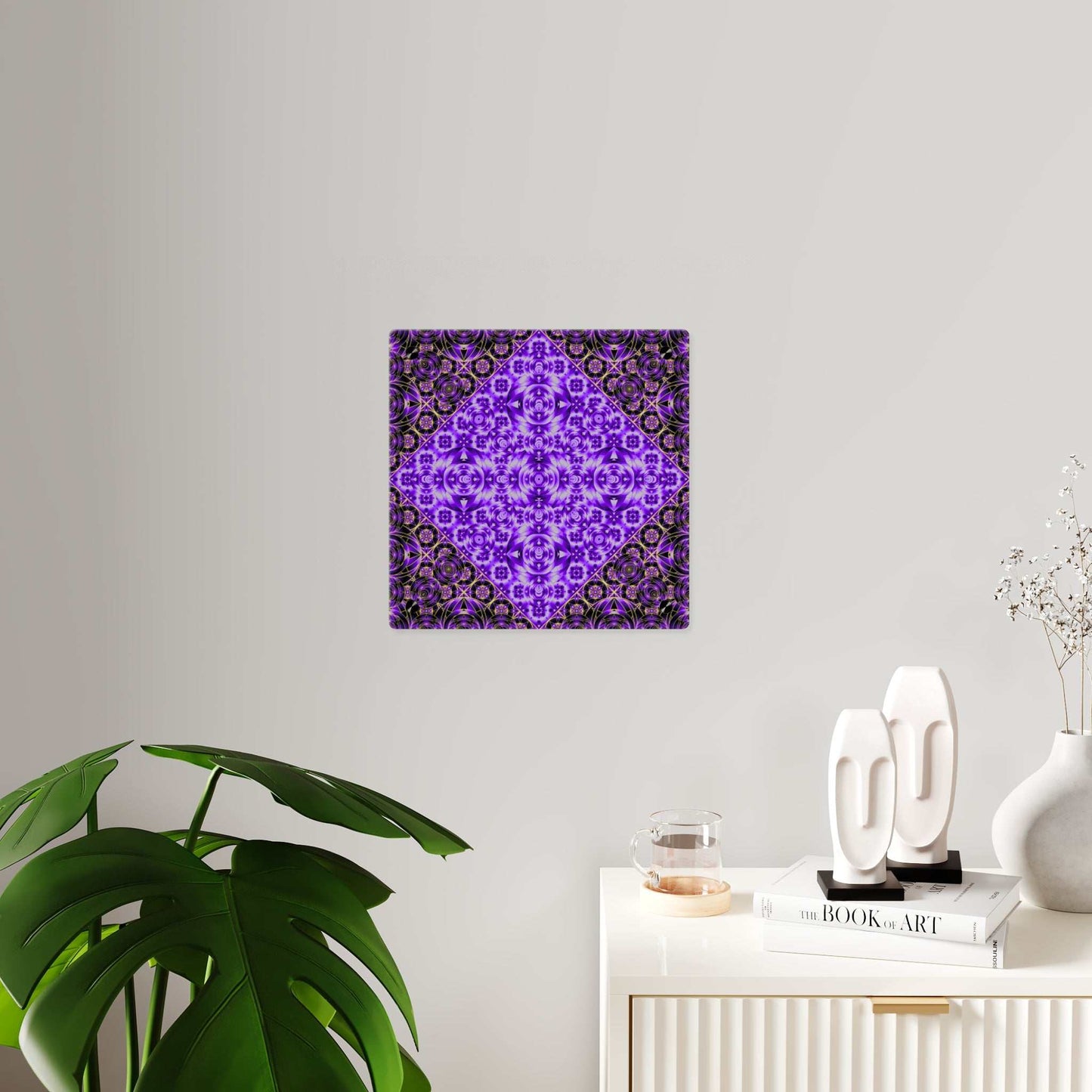 Purple Kaleidoscope Acrylic Wall Art Panel — Geometric Mandala Decor