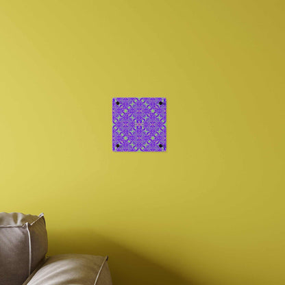 Psychedelic Kaleidoscope Acrylic Wall Art Panel — Vibrant Purple & Neon Green Geometric Decor