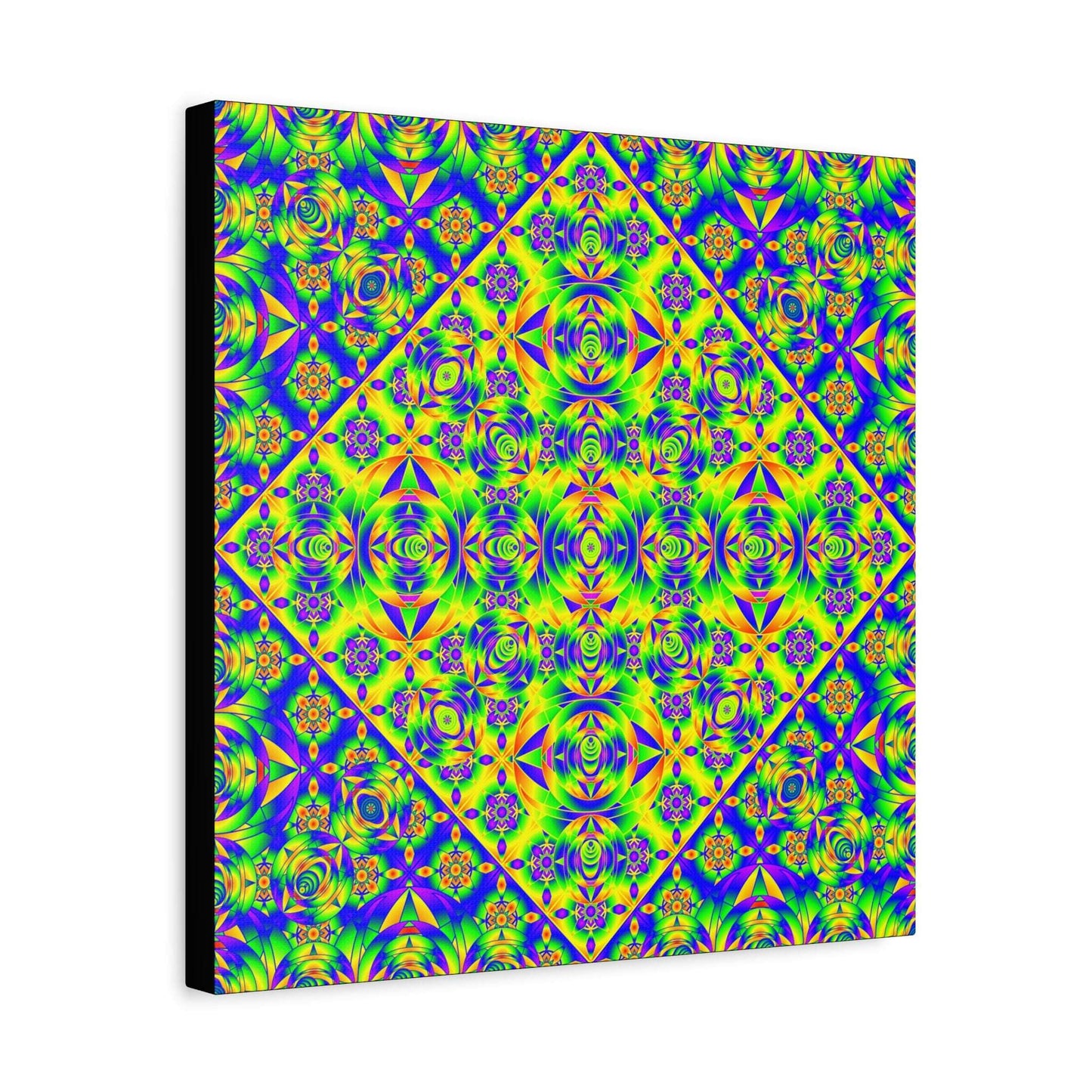 Psychedelic Kaleidoscope Matte Canvas Art — Vibrant Geometric Wall Decor