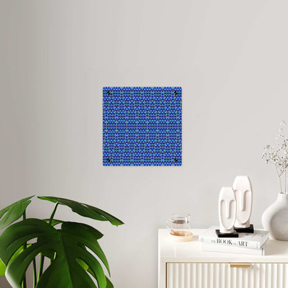 Blue Geometric Acrylic Wall Panel - Modern Abstract Pattern Art