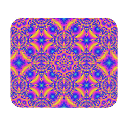 Psychedelic Kaleidoscope Mouse Pad — Vibrant Neon Mandala Desk Accessory