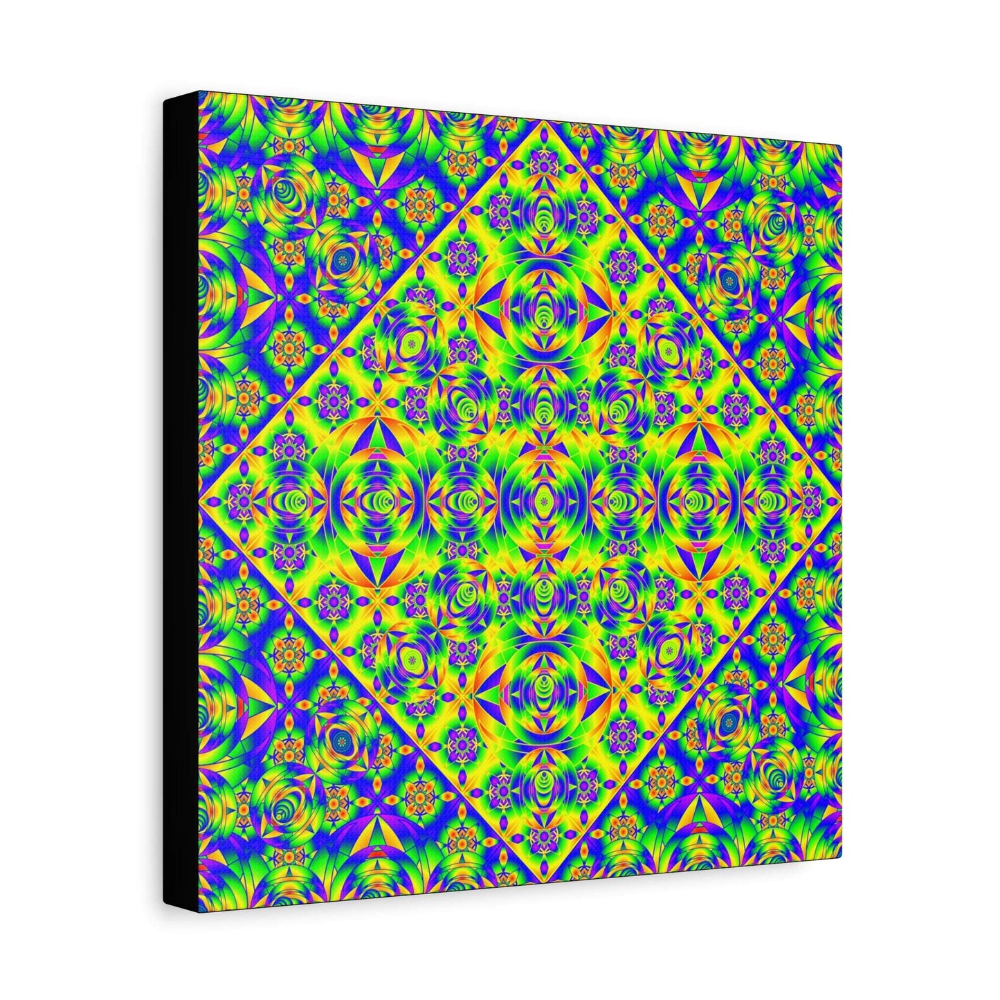 Psychedelic Kaleidoscope Matte Canvas Art — Vibrant Geometric Wall Decor