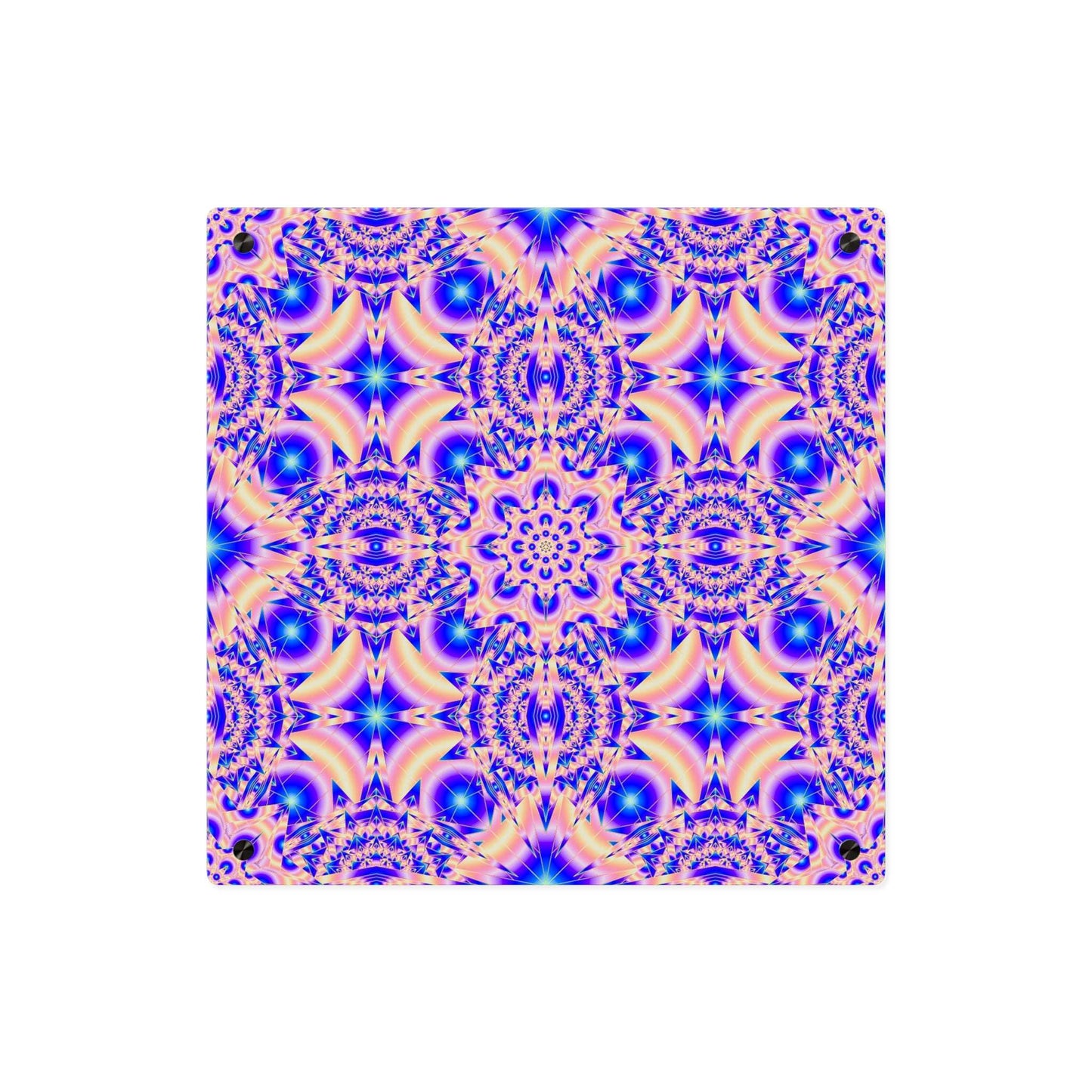 Acrylic Wall Art Panel — Vibrant Psychedelic Kaleidoscope Decor