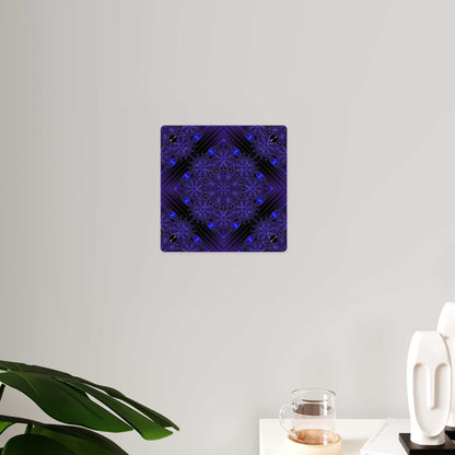 Acrylic Wall Art Panel — Deep Indigo Geometric Mandala