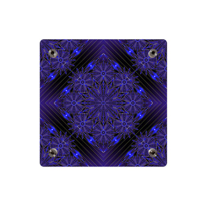 Acrylic Wall Art Panel — Deep Indigo Geometric Mandala