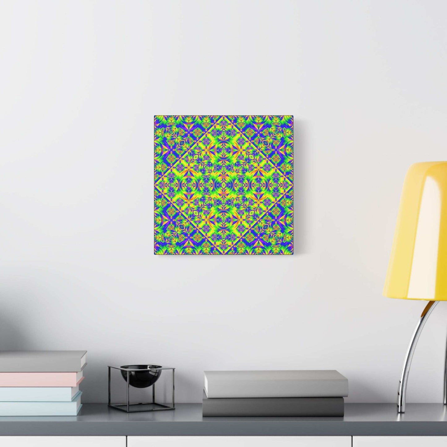 Psychedelic Kaleidoscope Matte Canvas Art — Vibrant Geometric Wall Decor