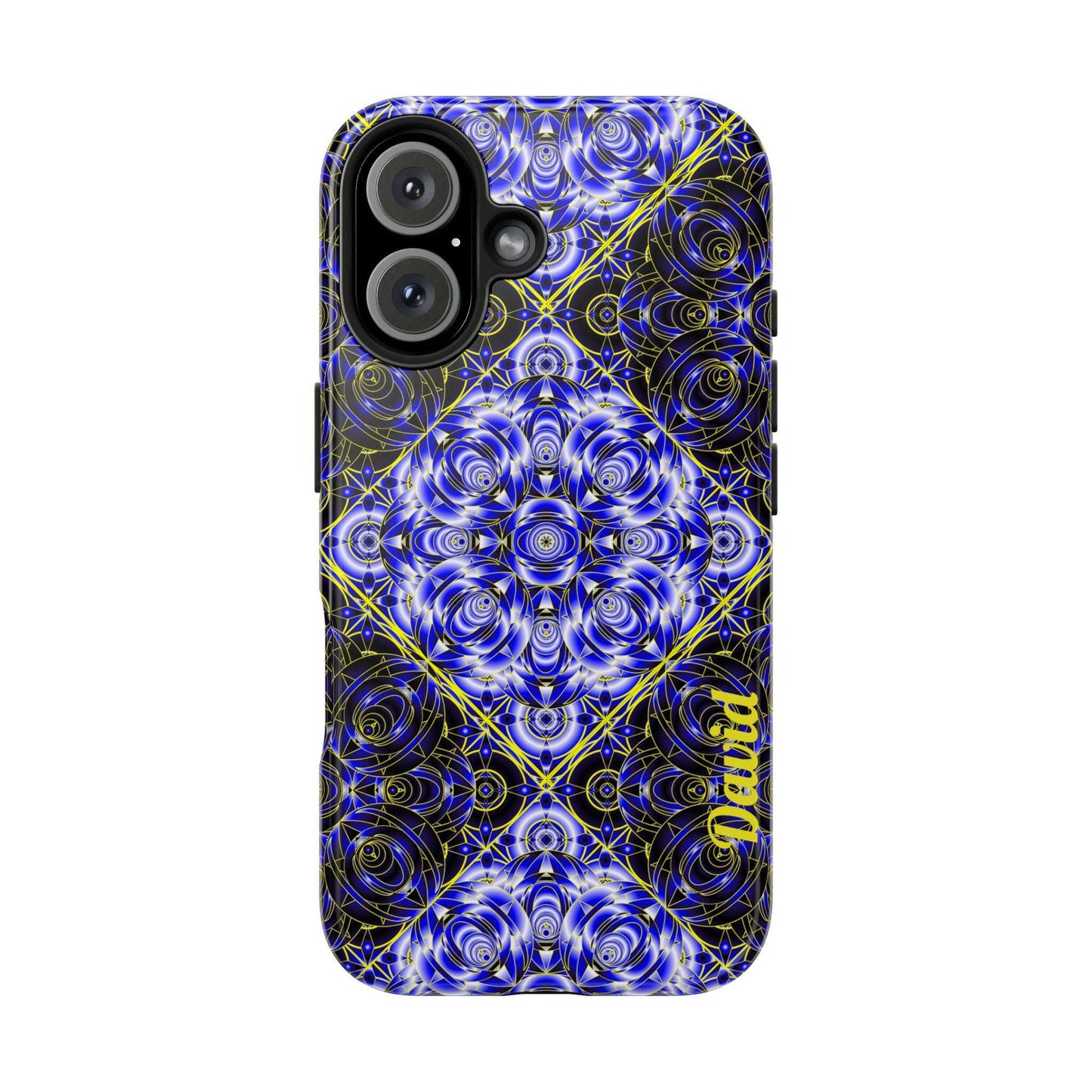 Blue Mandala Tough Phone Case — Personalized Name Option