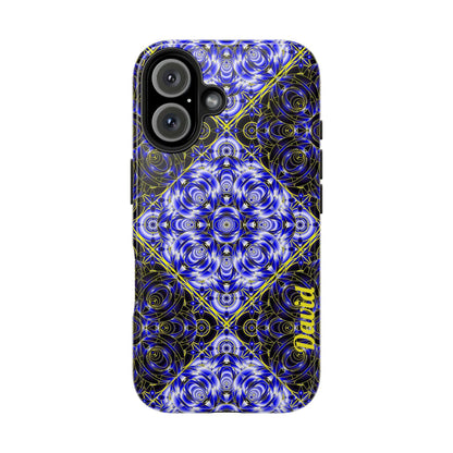 Blue Mandala Tough Phone Case — Personalized Name Option