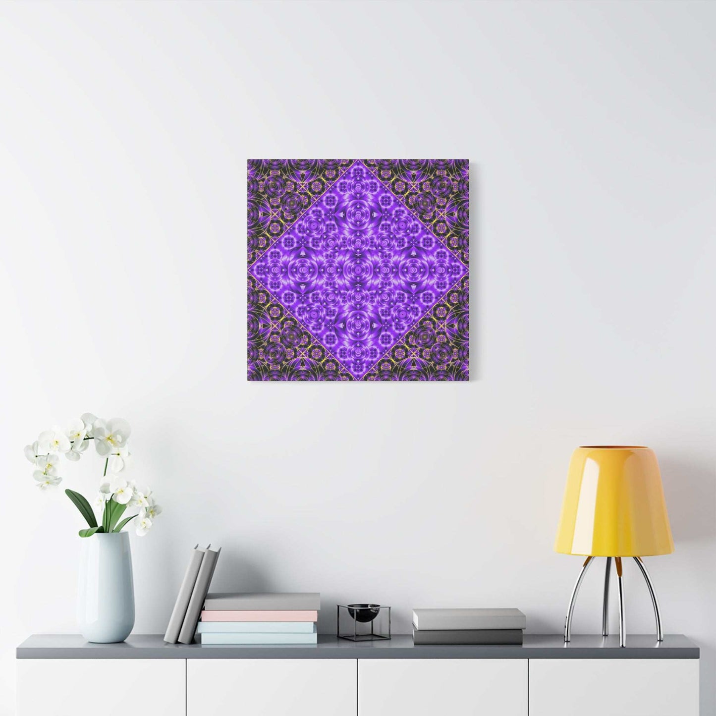 Purple Kaleidoscope Canvas Art — Vibrant Geometric Wall Decor