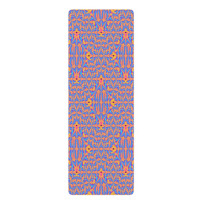 Vibrant Kaleidoscope Rubber Yoga Mat — Non-Slip Exercise & Pilates Mat