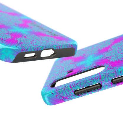 Personalized Tough Phone Case — Blue & Purple Mandala Design (Custom Name)