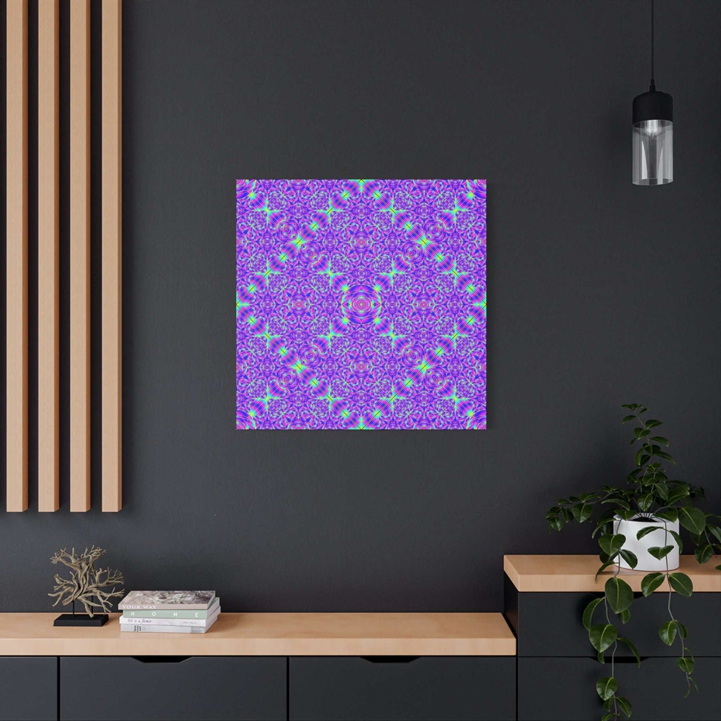 Kaleidoscope Purple Geometric Canvas