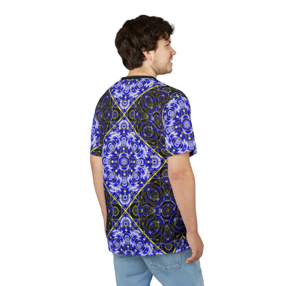 All-Over Blue Kaleidoscope Tee — Psychedelic Geometric Graphic Shirt