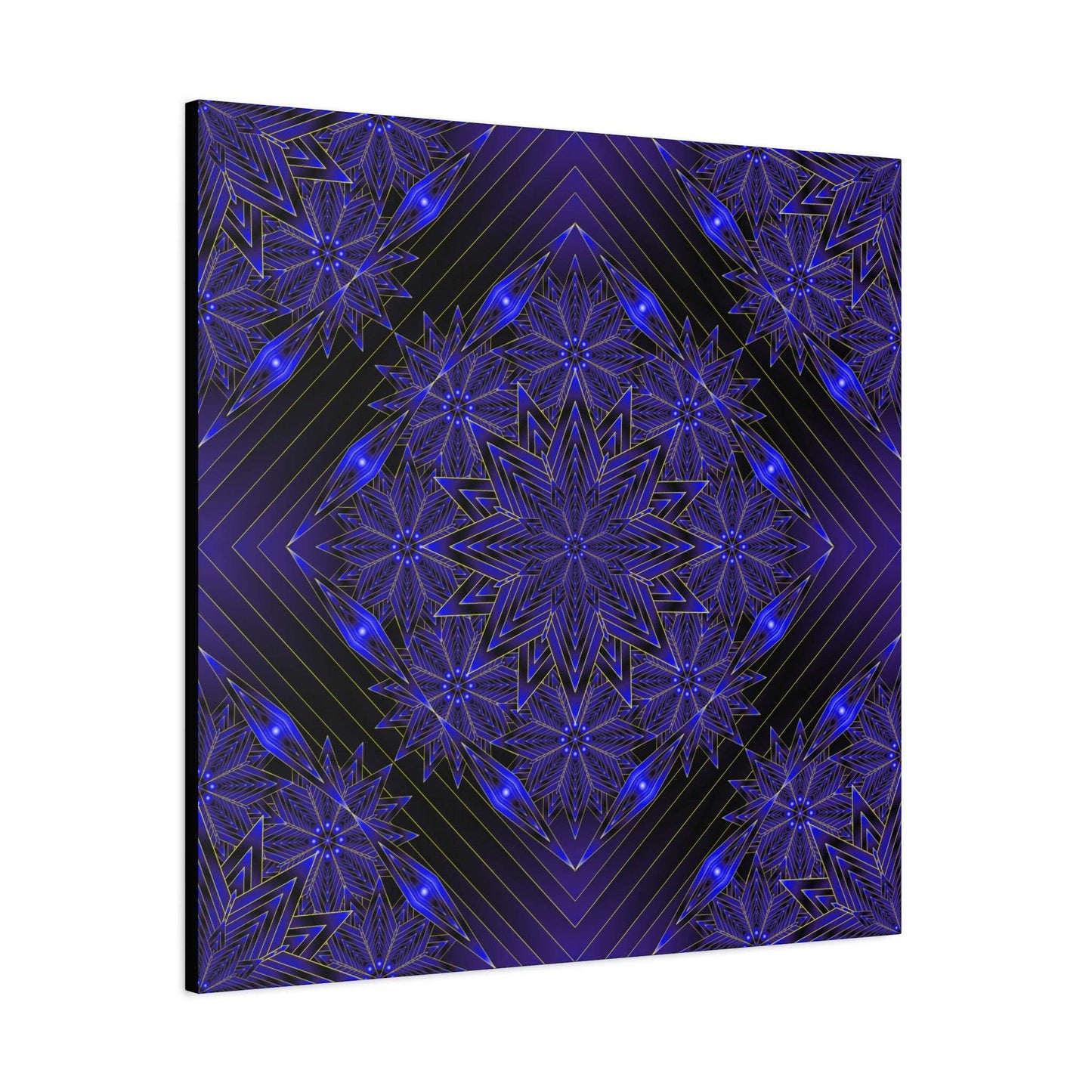 Galactic Mandala Matte Canvas Wall Art — Deep Purple Geometric Stretched Canvas
