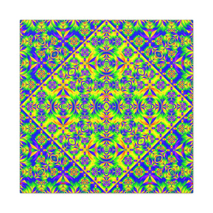 Psychedelic Kaleidoscope Matte Canvas Art — Vibrant Geometric Wall Decor